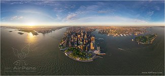 США, Нью-Йoрк, Манхэттен. «Financial District» - панорама США, Нью-Йoрк, Манхэттен. «Financial District» - панорама