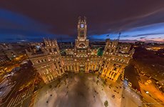 Cibeles Palace, or the Palace of Communication at night