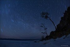 Ночное небо над Байкалом