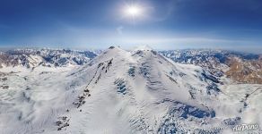 Панорама Эльбруса и гор Центрального Кавказа №2