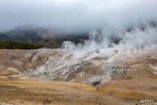 Steam over hot springs