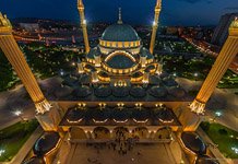 Мечеть «Сердце Чечни» ночью №7