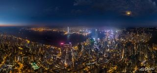 Панорама ночного Гонконга