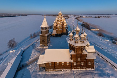 Кижи зимой. Карелия, Россия