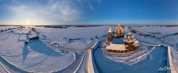 Панорама Кижей зимой